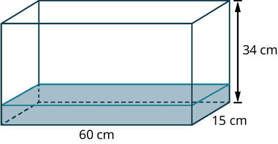 A rectangular prism represents a tank.