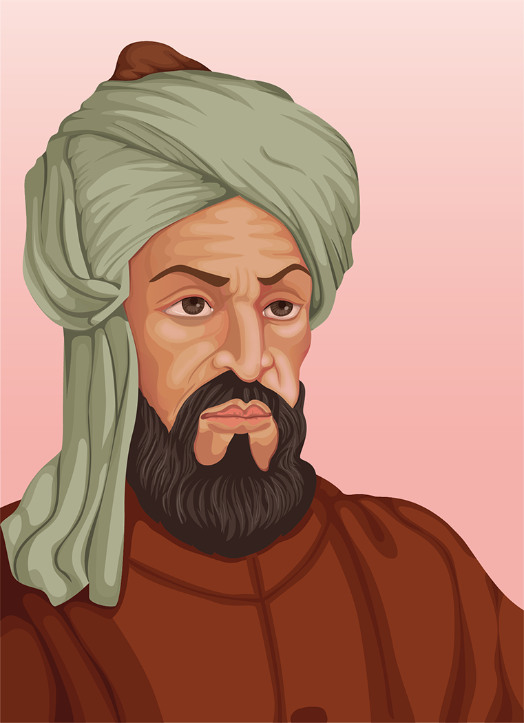 A portrait of Muhammad ibn Musa Al-Khwarizmi.