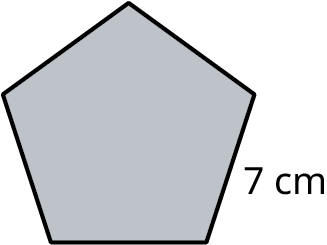 A pentagon with one of its sides marked 7 centimeters.