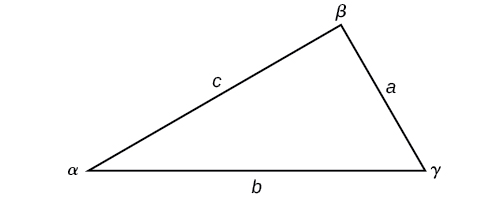 A triangle with standard labels.