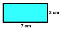 A rectangle with width 7 cm and height 3 cm