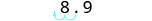 8.9, con una flecha el lugar decimal que muestra el punto decimal que se mueve dos lugares a la izquierda.
