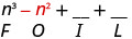 n 立方减去 n 平方加空白加空白加空白。 减去 n 平方之下是字母 O
