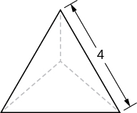 Esta figura es un triángulo equilátero con longitud lateral de 4 unidades.