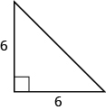 The figure is a right triangle with sides that are both 6 units.