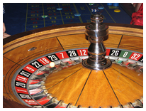 Picture of a roulette wheel.