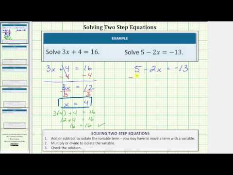 Thumbnail for the embedded element "Solving Two Step Equations (Basic)"