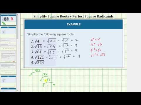 Thumbnail for the embedded element "Simplify Square Roots (Perfect Square Radicands)"