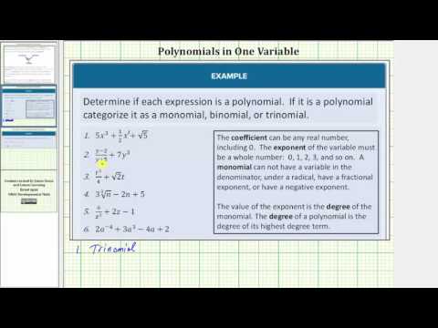 Thumbnail for the embedded element "Determine if an Expression is a Polynomial"