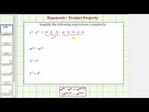 Thumbnail for the embedded element "Ex: Simplify Exponential Expressions Using the Product Property of Exponents"