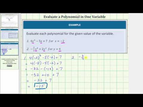 Thumbnail for the embedded element "Evaluate a Polynomial in One Variable"