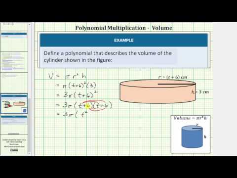 Thumbnail for the embedded element "Polynomial Multiplication Application - Volume of a Cylinder"