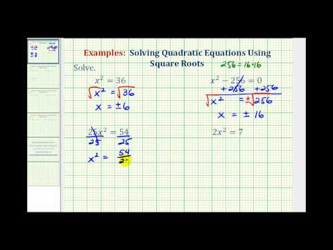 Thumbnail for the embedded element "Ex 1: Solving Quadratic Equations Using Square Roots"