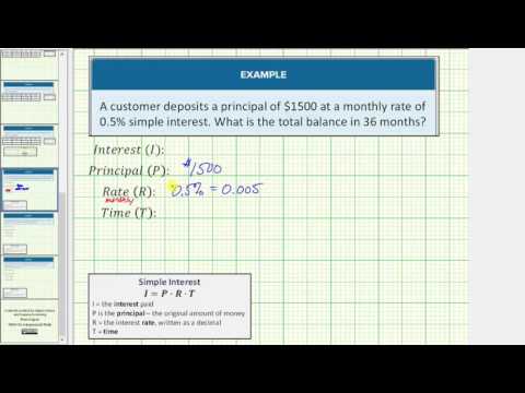 Thumbnail for the embedded element "Simple Interest - Determine Account Balance (Monthly Interest)"
