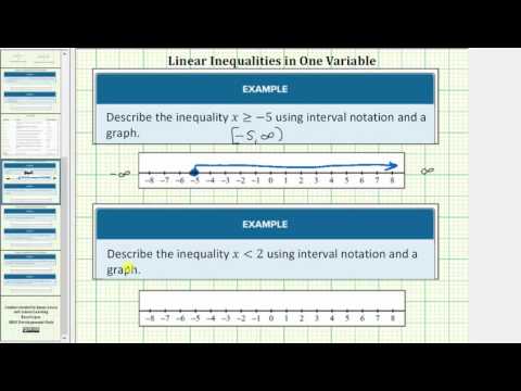 Thumbnail for the embedded element "Given an Inequality, Graph and Give Interval Notation"