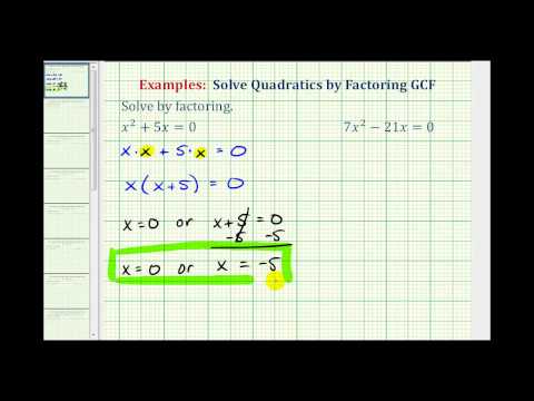 Thumbnail for the embedded element "Ex 1: Factor and Solve a Quadratic Equation - GCF"