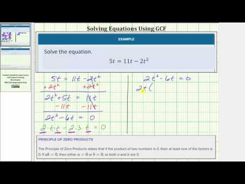 Thumbnail for the embedded element "Factor and Solve a Quadratic Equation - GCF Only"