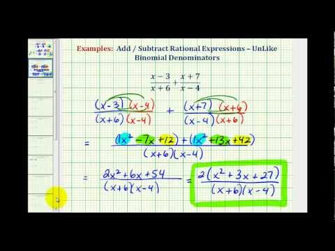 Thumbnail for the embedded element "Ex: Add Rational Expressions with Unlike Denominators"