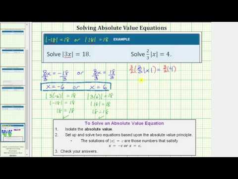 Thumbnail for the embedded element "Solving Absolute Value Equation Using Multiplication and Division"