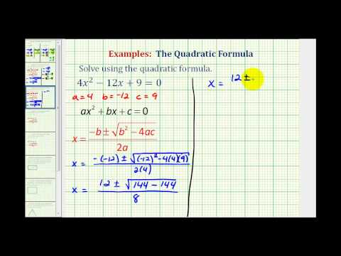 Thumbnail for the embedded element "Ex: Quadratic Formula - One Real Rational Repeated Solution"