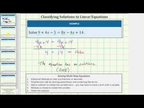Thumbnail for the embedded element "Linear Equations with No Solutions or Infinite Solutions"