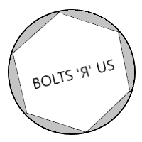 un hexágono etiquetado como “pernos r us” inscrito en un círculo