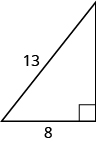 该图是一个直角三角形，边为 8 个单位，斜边为 13 个单位。