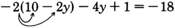 En el lado izquierdo de una ecuación, las flechas muestran que dos negativos se multiplica con cada término dentro de los paréntesis.