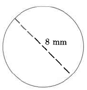 Un círculo de 8 mm de diámetro.