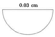 Un semicírculo de 0.03cm de diámetro.