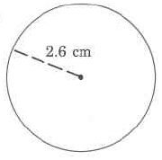 Un círculo de 2.6cm de diámetro.