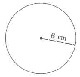 A circle with radius 6cm.