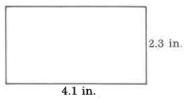Un rectángulo con ancho 4.1in y alto 2.3in.