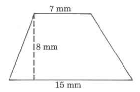 A trapezoid with bottom base 15 mm, top base 7 mm, and height 8 mm.