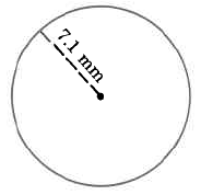 Un círculo con un radio de 7.1mm.