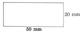 Un rectángulo. La altura del rectángulo es de 20 mm y su ancho es de 50 mm.