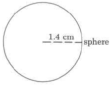 A sphere with a radius of 1.4cm.