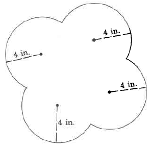 Una forma compuesta por cuatro círculos que se superponen entre sí.