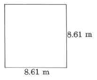 Un rectángulo con base 8.61m y altura 8.61m.