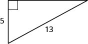 Se muestra el triángulo rectángulo con una pata etiquetada como 5 y la hipotenusa etiquetada como 13.