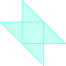 Se muestra un cuadrado con cuatro triángulos saliendo de cada lado.