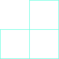 Se muestran tres cuadrados, en forma de L lateral.