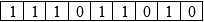 9-bit binary number consisting of the digits 111011010.